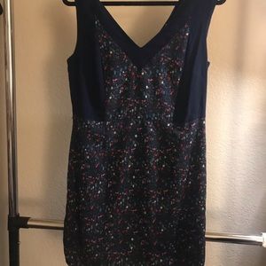 Navy blue abstract floral dress